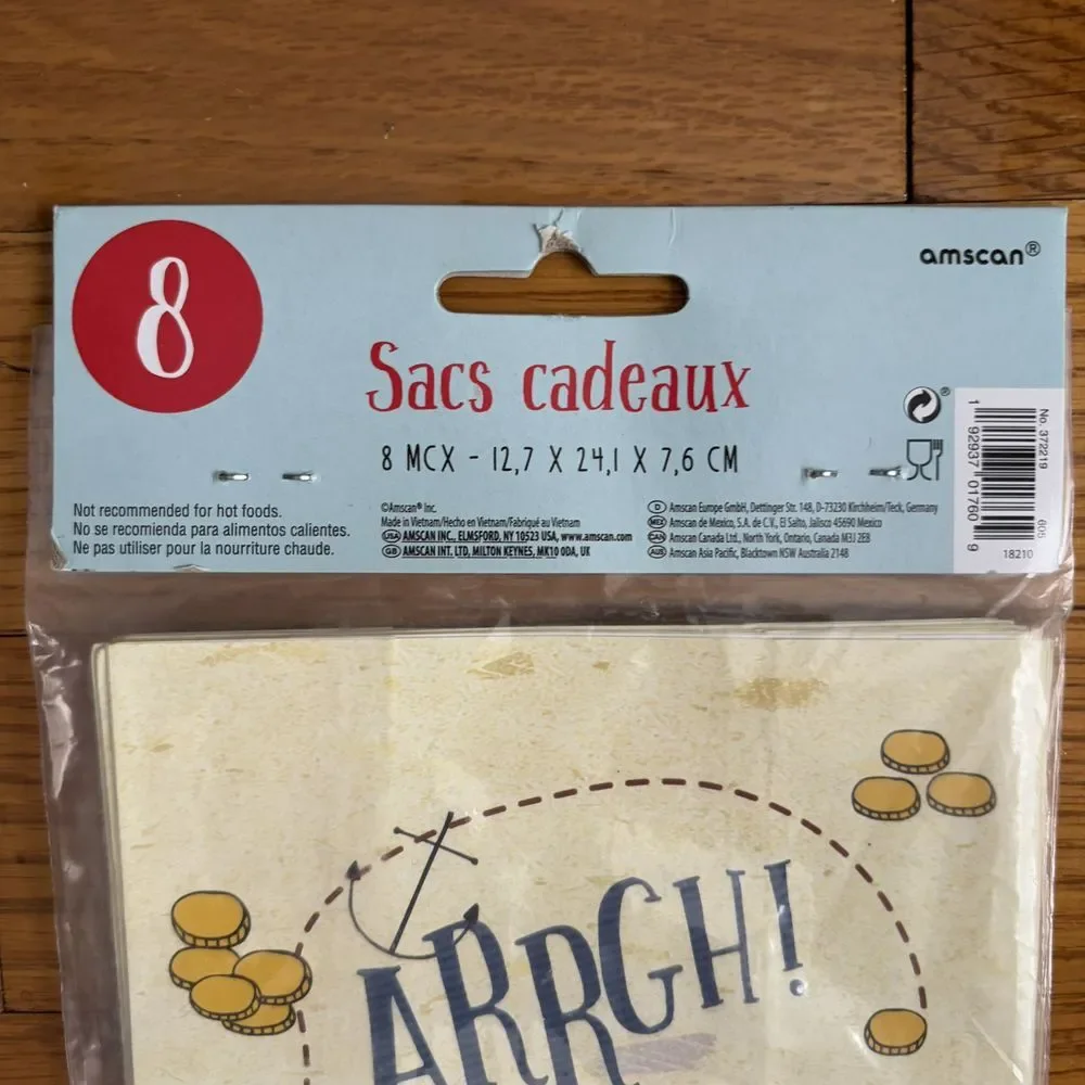 Ahoy Pirate Arrgh! Treasure Hunt Birthday Party Favor Treat Bags X Marks Spot